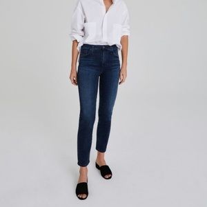 AG Isabelle High Rise Crop Straight Jeans Valient